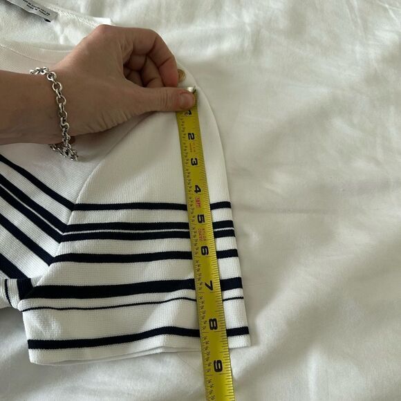 NWT ZARA WOMEN'S STRIPED KNIT MINI DRESS WHITE /NAVY SIZE M 3859/035 - Picture 7 of 9